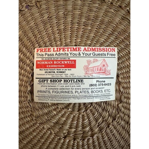 Vintage Norman Rockwell Arlington Gallery Lifetime Admission Pass & Postcard - Picture 1 of 8